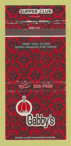 Matchbook Cover - Gabby's Supper Club West St Paul MN 30 Strike