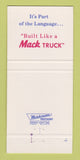 Matchbook Cover - Mack Semi Trucks Galion OH 30 Strike