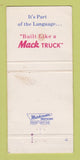 Matchbook Cover - Mack Trucks Semi Galion OH 30 Strike