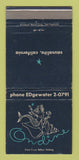 Matchbook Cover - Ondine Restaurant Sausalito CA mermaid girlie 30 Strike