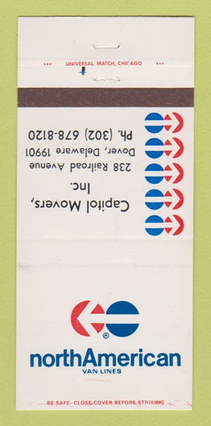 Matchbook Cover North American Van Lines Capitol Movers Dover DE WEAR 30 Strike