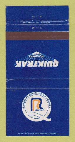 Matchbook Cover - Roadway Trucking Quiktrak WORN 30 Strike