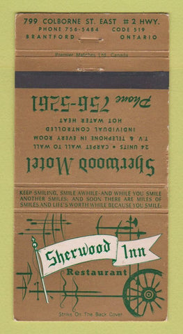 Matchbook Cover - Sherwood Inn Restaurant Brantford ON WEAR 30 Strike
