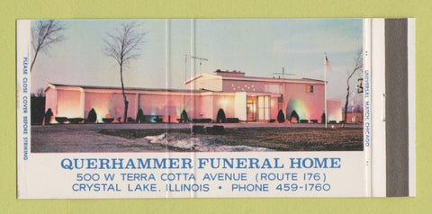 Matchbook Cover - Querhammer Funeral Home Crystal Lake IL 30 Strike