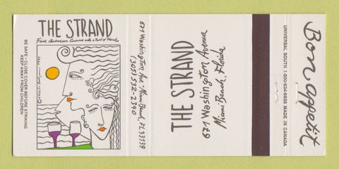 Matchbook Cover - The Strand Restaurant Miami Beach FL 30 Strike
