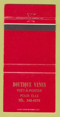 Matchbook Cover - Boutique Venus QC? 30 Strike