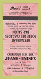 Matchbook Cover - Carrefour Jeans Lee Wrangler St Hyacinthe QC RED 30 Strike