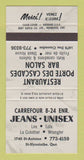 Matchbook Cover - Carrefour Jeans Lee Wrangler St Hyacinthe QC GRAY 30 Strike