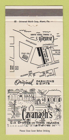 Matchbook Cover - Cavanagh's Clothes Store  St Thomas Virgin Islands 30 Strike