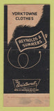 Matchbook Cover - Reynolds & Summers Men's Clothes New Castle PA 30 Strike