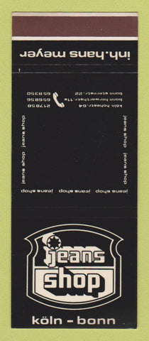 Matchbook Cover - Jeans Shop Koln Bonn Germany? SAMPLE 30 Strike