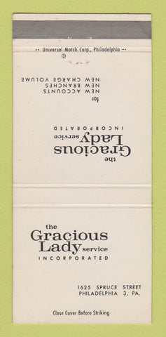 Matchbook Cover - Gracious Lady Services Philadelphia PA 30 Strike