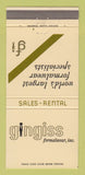 Matchbook Cover - Gingiss Formal Clothes Men's Chicago IL 30 Strike
