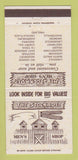 Matchbook Cover - Stockade Men's Clothes Vineland NJ Quakertown PA 30 Strike