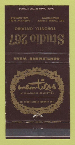 Matchbook Cover - Studio 267 Clothes Toronto ON Willowdale Mantique 30 Strike