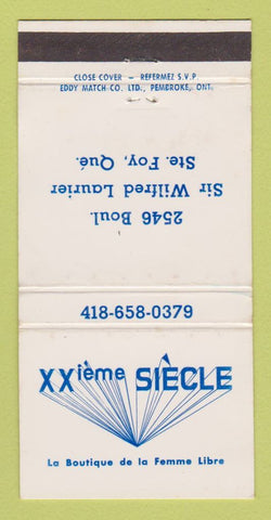 Matchbook Cover - Xxieme Siecle Women's Clothes Ste Foy QC WEAR 30 Strike