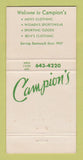 Matchbook Cover - Campion's Hanover NH Clothes 30 Strike