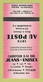 Matchbook Cover - Carrefour Jeans Lee Wrangler St Hyacinthe QC RED 30 Strike