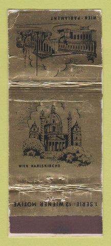 Matchbook Cover - Smarto Shirts Vienna? Parlament Wien Karlskirche WORN
