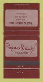 Matchbook Cover - Progress Brand Men's Clothes Sept Iles QC #2 WEAR 30 Strike