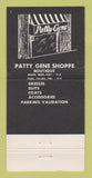 Matchbook Cover - Patty Gene Los Angeles CA Boutique Women's Clothes 30 Strike