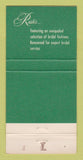 Matchbook Cover - Rush's Women's Clothes Bridal Minneapolis MN 30 Strike