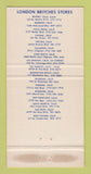 Matchbook Cover London Bbritches Clothes Beverly Hills Burbank CA WEAR 30 Strike