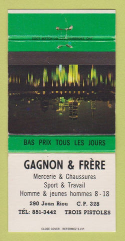 Matchbook Cover - Gagnon Frere Clothes Trois Pistoles QC 30 Strike