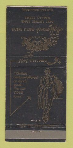 Matchbook Cover - Hoffman's Men's Clothes Dallas TX WEAR 30 Strike