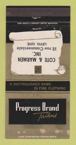 Matchbook Cover Progress Brand Men's Clothes Cote Marmen Levis QC WEAR 30 Strike