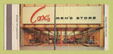 Matchbook Cover - Cox's Men's Clothes McKeesport PA 30 Strike