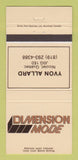 Matchbook Cover - Dimension Mode Clothes Yvon Allard Nicolet QC 30 Strike