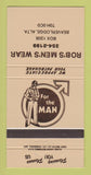 Matchbook Cover - Rob's Men's Clothes Beaverlodge AB 30 Strike