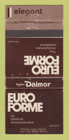 Matchbook Cover - Euro Forme Pants Montreal QC WORN 30 Strike