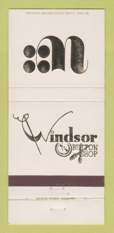 Matchbook Cover - Windsor Button Shop Boston Peabody MA WEAR 30 Strike