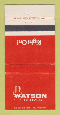 Matchbook Cover - Watson Gloves Vancouver BC Edmonton AB 30 Strike