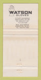 Matchbook Cover - Watson Gloves Vancouver BC Edmonton AB 30 Strike
