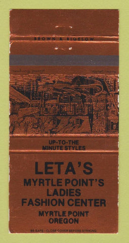 Matchbook Cover - Leta's Women's Clothes Myrtle Point OR 30 Strike