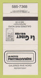Matchbook Cover - La Petite Pantalonniere Repentigny QC 30 Strike