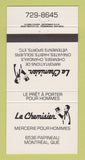 Matchbook Cover - Le Chemisier Men's Clothes Montreal QC 30 Strike