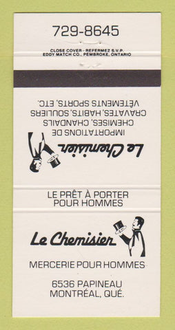 Matchbook Cover - Le Chemisier Men's Clothes Montreal QC 30 Strike