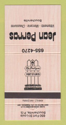 Matchbook Cover - Jean Perras Clothes Boucherville QC 30 Strike