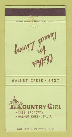 Matchbook Cover - Country Girl Women's Clothes Walnut Creek CA WEAR 30 Strike