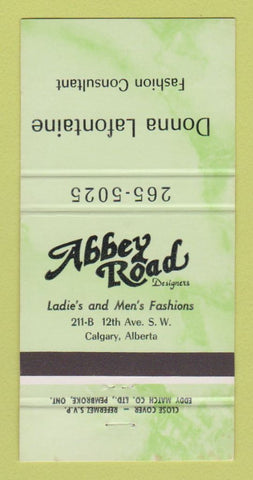 Matchbook Cover - Abbey Road Clothes Donna Lafontaine Calgary AB  30 Strike