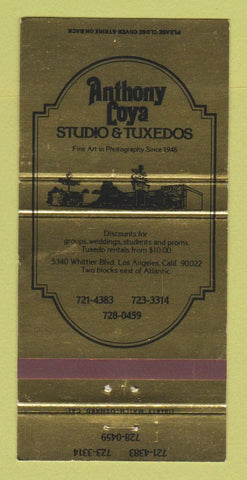 Matchbook Cover - Anthony Loya Tuxedos Photography Los Angeles CA 30 Strike