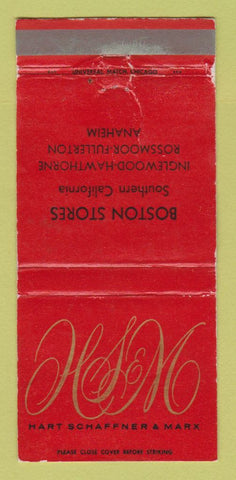 Matchbook Cover - Hart Schaffner Marx Men's Clothes Inglwood CA WORN 30 Strike