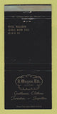 Matchbook Cover - J Wayne Men's Clothes Houston TX WEAR 30 Strike
