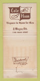Matchbook Cover - J Wayne Men's Clothes Houston TX WEAR 30 Strike