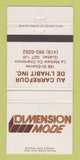 Matchbook Cover - Dimension Mode Clothes De L'Habit Charlevoix QC 30 Strike