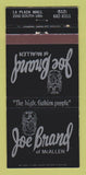 Matchbook Cover - Joe Brand Men's Clothes McAllen TX WEAR 30 Strike